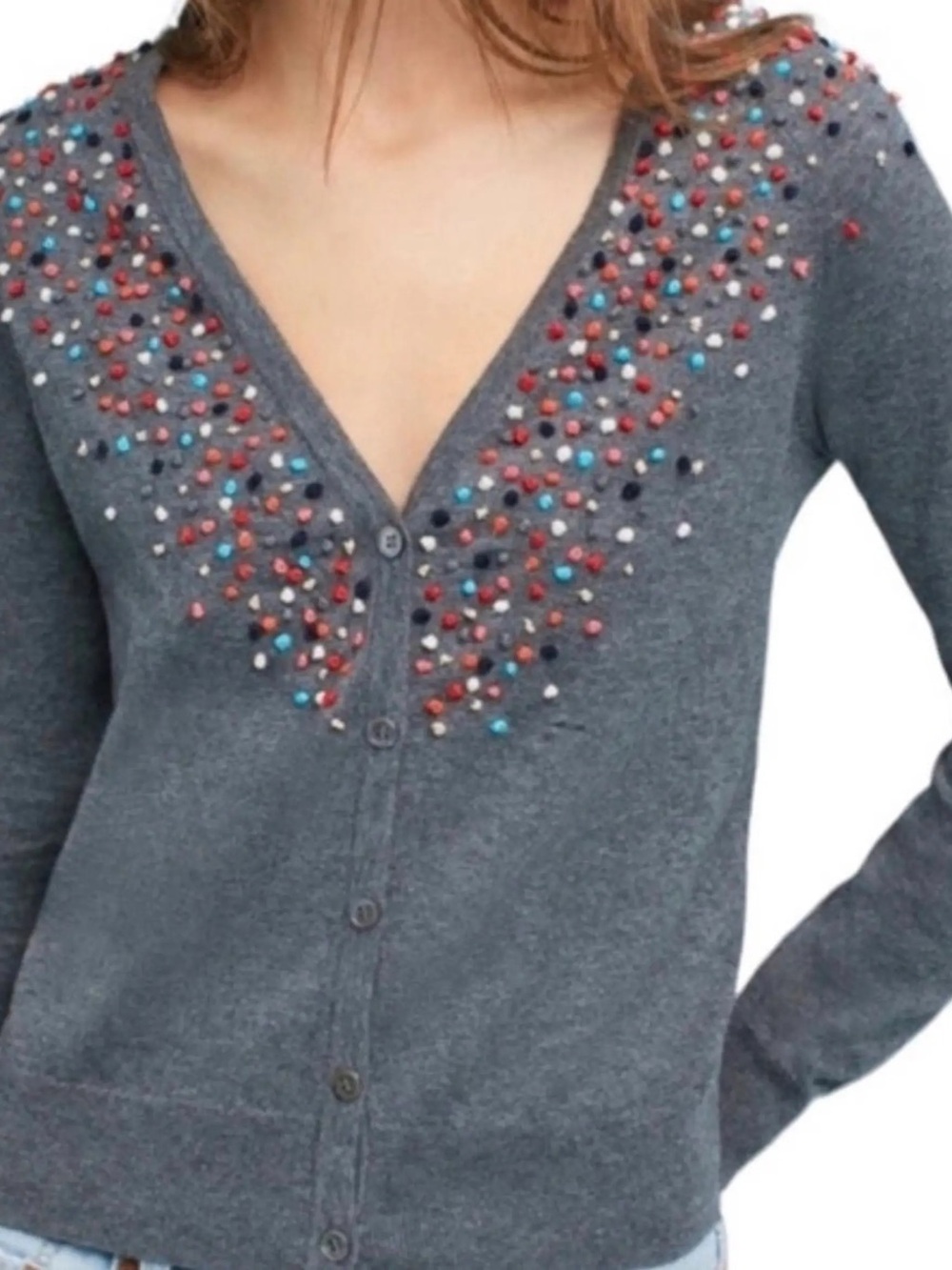 Anthropologie Moth Confetti Cardigan Sweater Artsy Medium